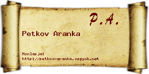 Petkov Aranka névjegykártya