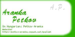 aranka petkov business card